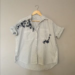 Madewell embroidered side-button shirt